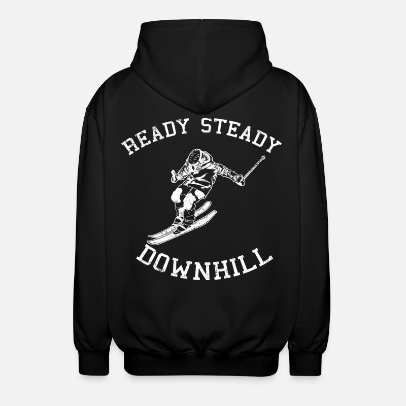 Ready Steady Downhill - Unisex Kapuzenjacke - Schwarz