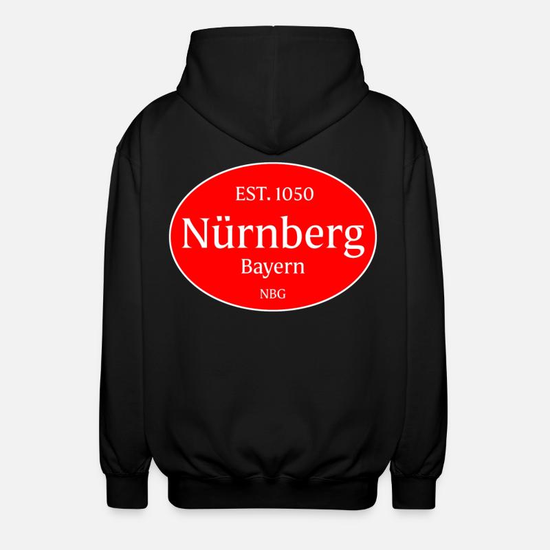 Nürnberg Emblem Retro Oval - Unisex Kapuzenjacke - Schwarz