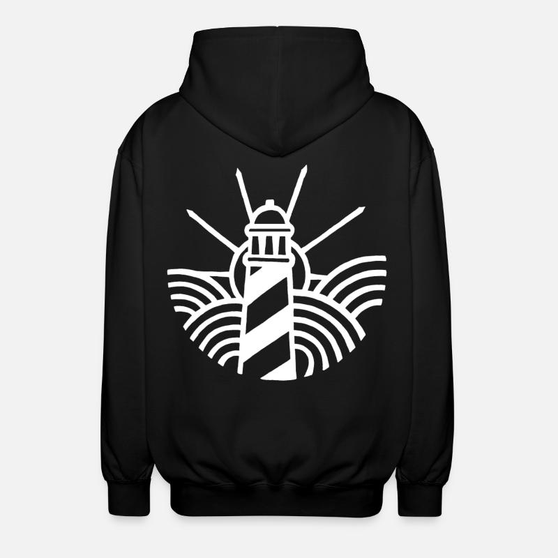 Le phare blanc et l'océan - Veste à capuche unisexe - noir