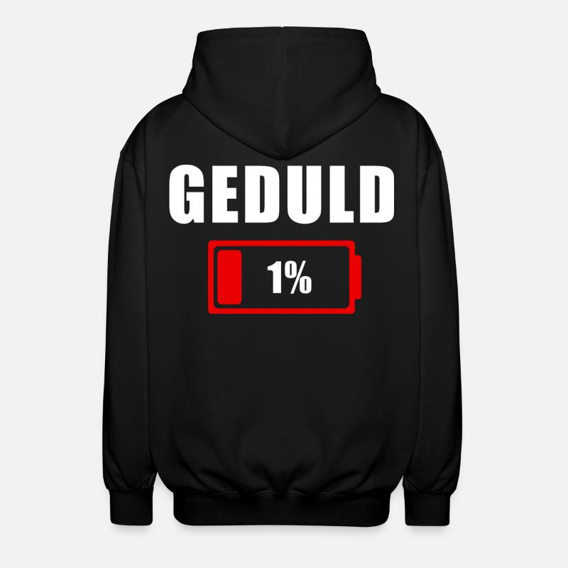 GEDULD 1% - Unisex Kapuzenjacke - Schwarz