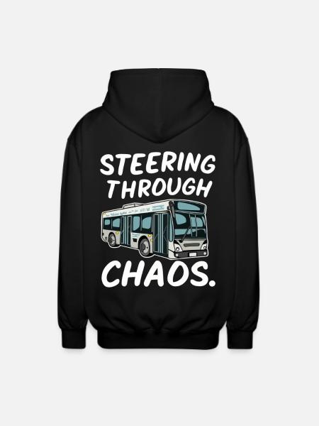 Busfahrer Chaos Citybus Humor - Unisex Kapuzenjacke - Schwarz