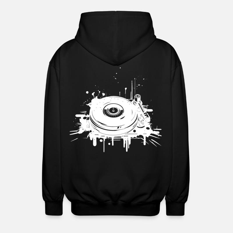 DJ Plattenspieler - Unisex Kapuzenjacke - Schwarz