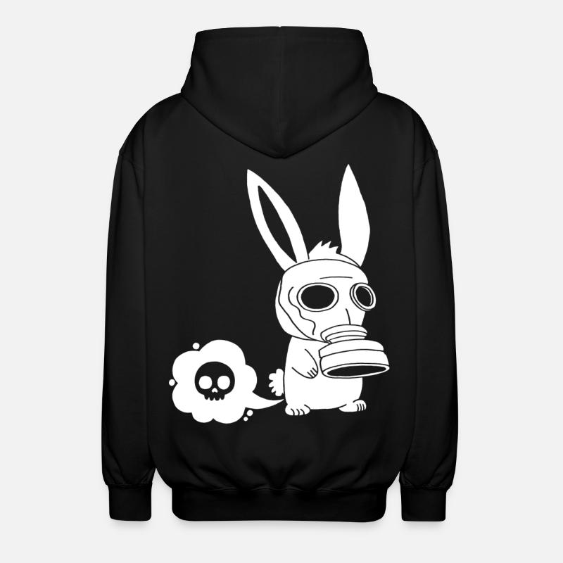 Lapin blanc qui pète - Veste à capuche unisexe - noir