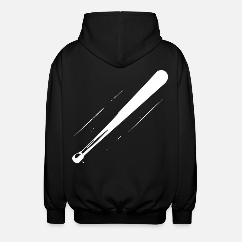 Dessin de batte de baseball - Veste à capuche unisexe - noir