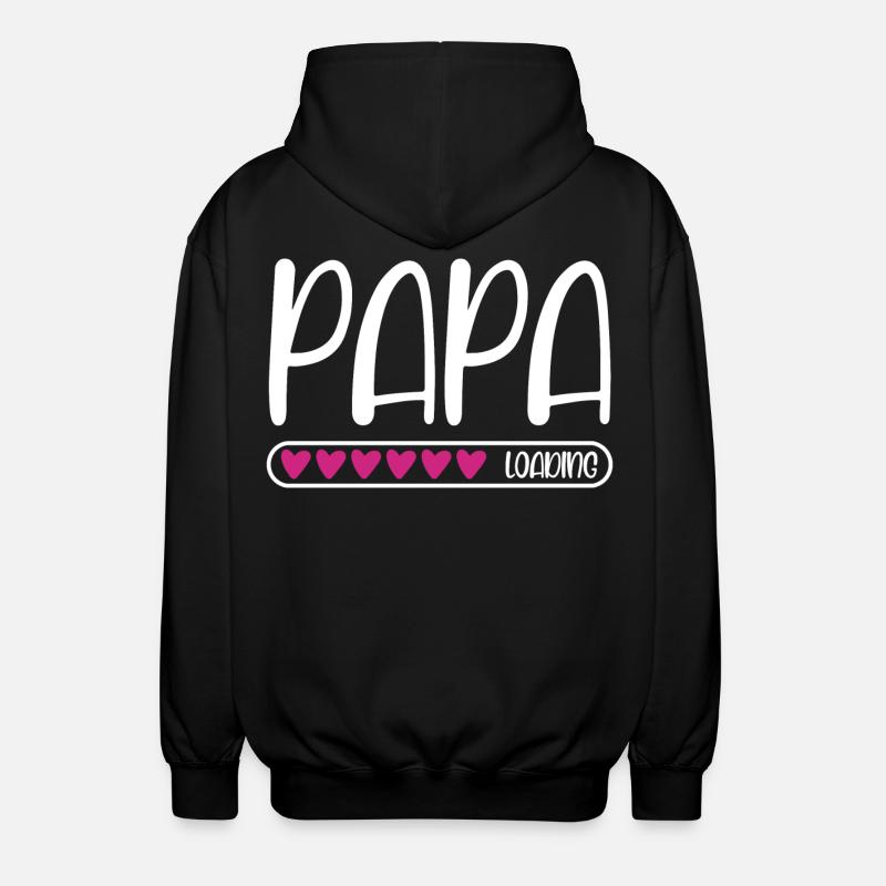 Papa loading - Unisex Kapuzenjacke - Schwarz