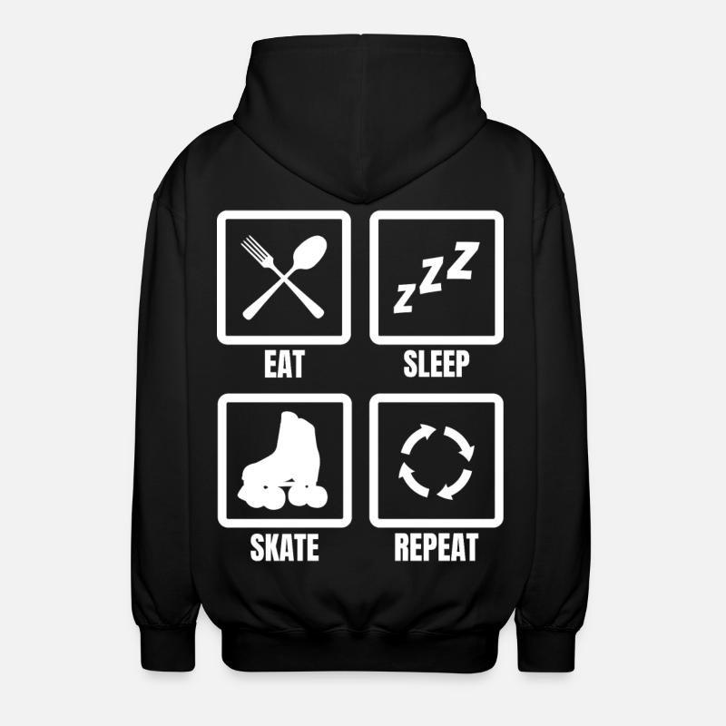 Eat Sleep Skate Repeat - Unisex Hooded Jacket - black