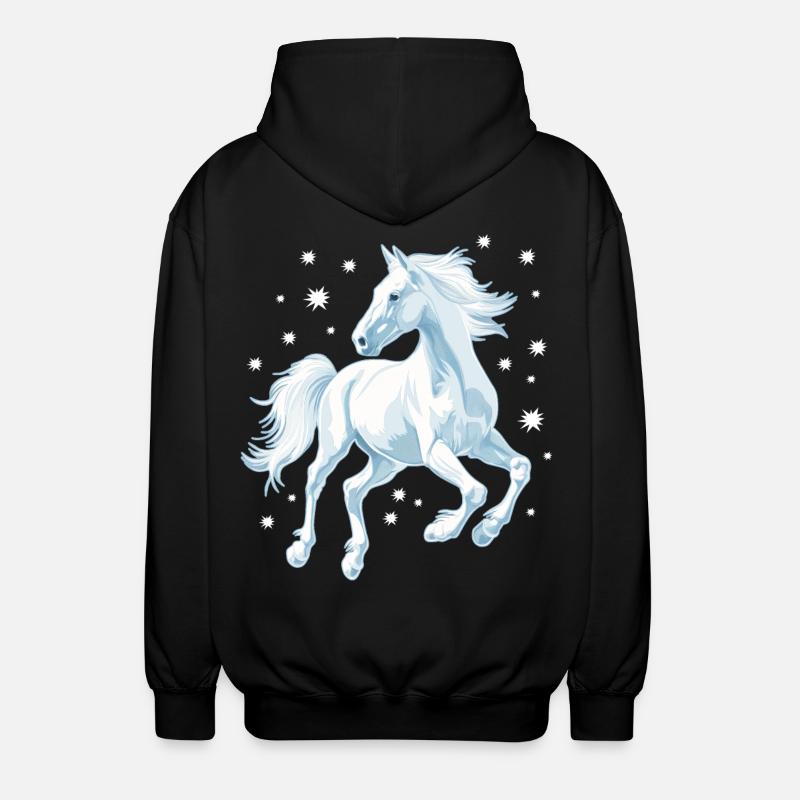 Cheval avec des étoiles - Veste à capuche unisexe - noir