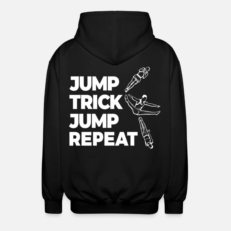 Jump Trick Jump Repeat - Unisex Hooded Jacket - black