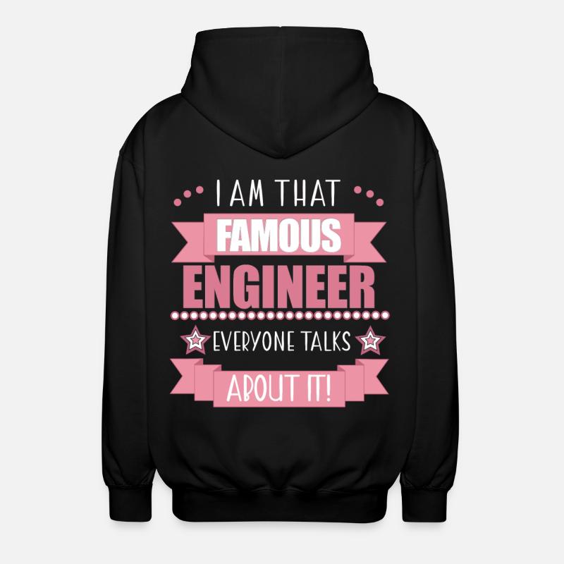 Engineer Profession Ladies Gift - Unisex Hooded Jacket - black