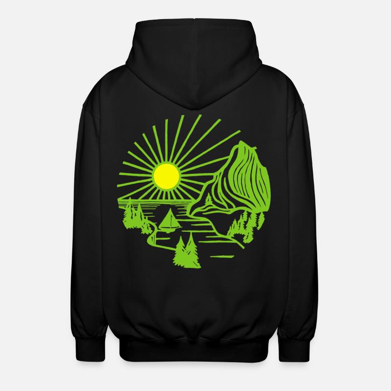 Paysage de vacances (vert) - Veste à capuche unisexe - noir