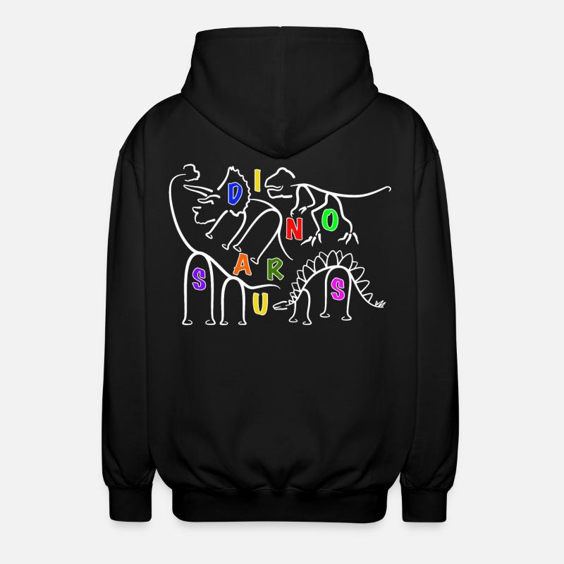 various Dinosaurs Dino line graphics - Unisex Hooded Jacket - black