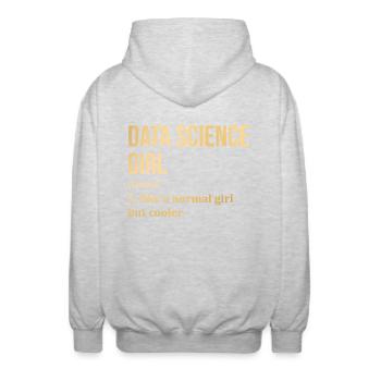 Science des données - Veste à capuche unisexe - gris clair chiné - Dos - AI Model Male 185 light (185cm)