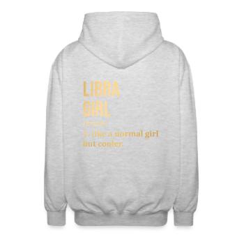 Libra - Unisex Hooded Jacket - light heather grey - Back - AI Model Male 185 light (185cm)