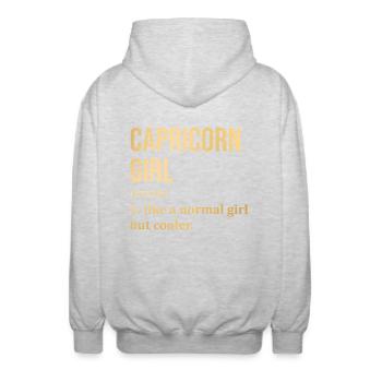 Capricorne - Veste à capuche unisexe - gris clair chiné - Dos - AI Model Male 185 light (185cm)