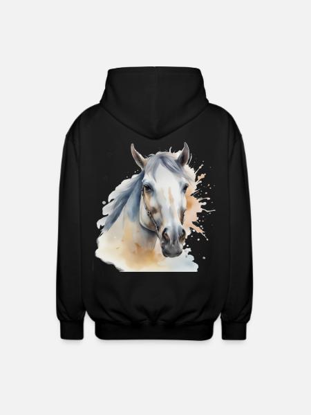 Paard Hoofd Paard Paard Paard Paard Hengst - Uniseks zip hoodie - zwart