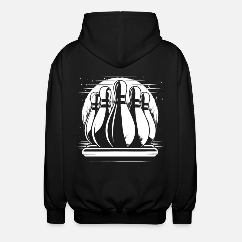 Dessin de quilles de bowling - Veste à capuche unisexe - noir