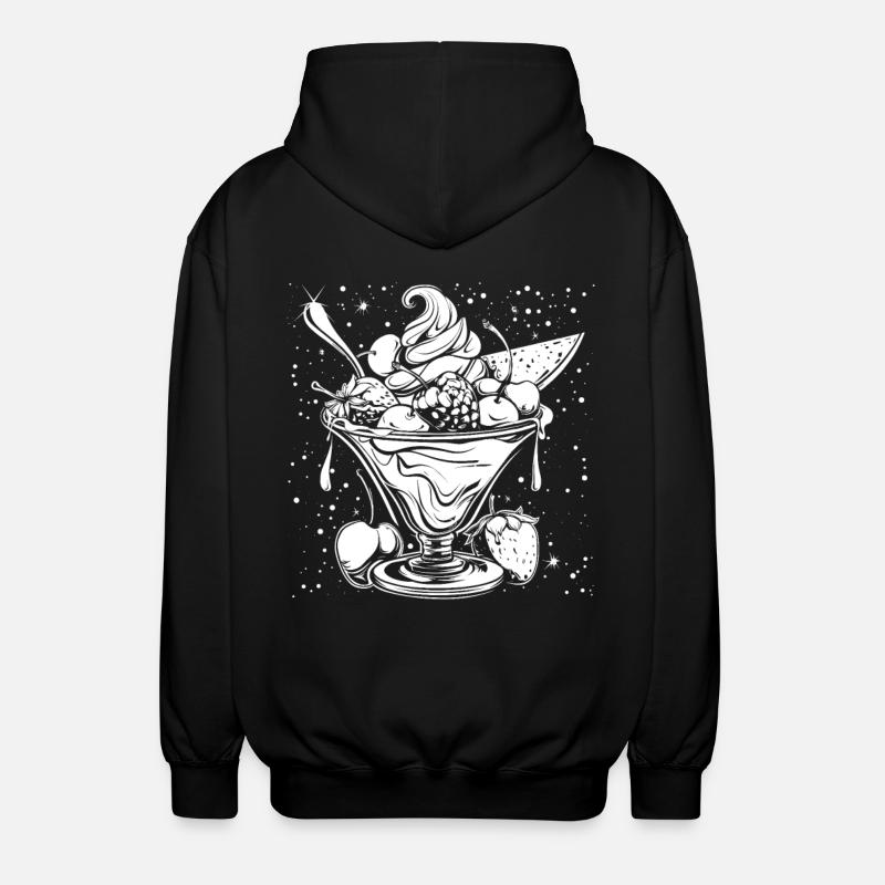 Dessin de coupe glacée - Veste à capuche unisexe - noir