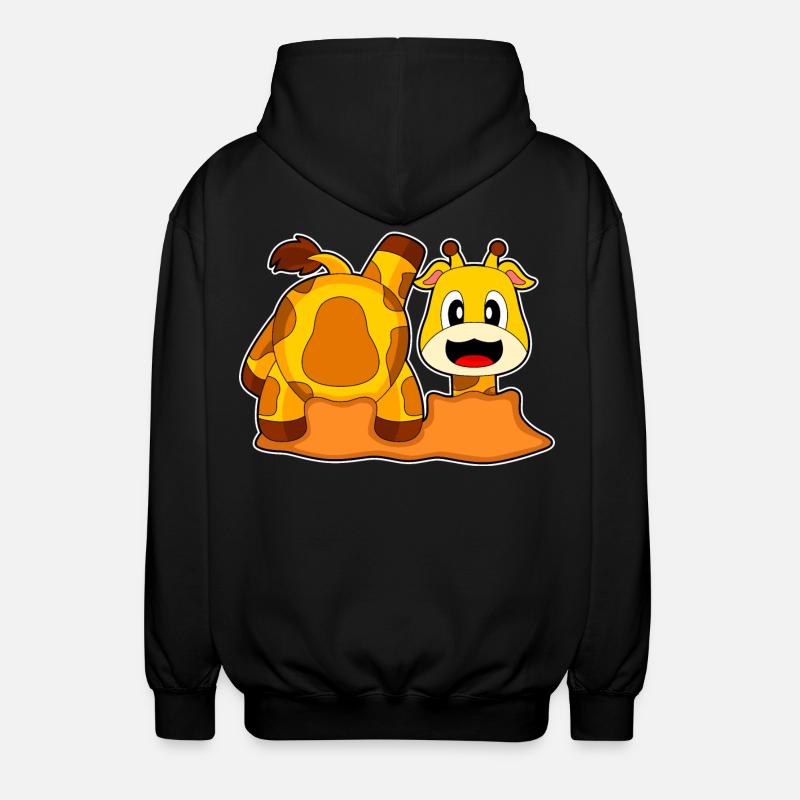 Giraffe Earth Hole - Unisex Hooded Jacket - black