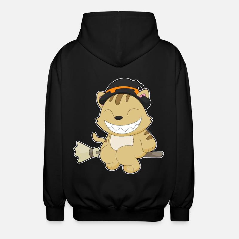 Chat Halloween Sorcière - Veste à capuche unisexe - noir