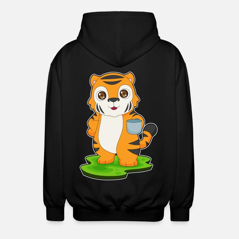 Tiger Kaffee Tasse - Unisex Kapuzenjacke - Schwarz