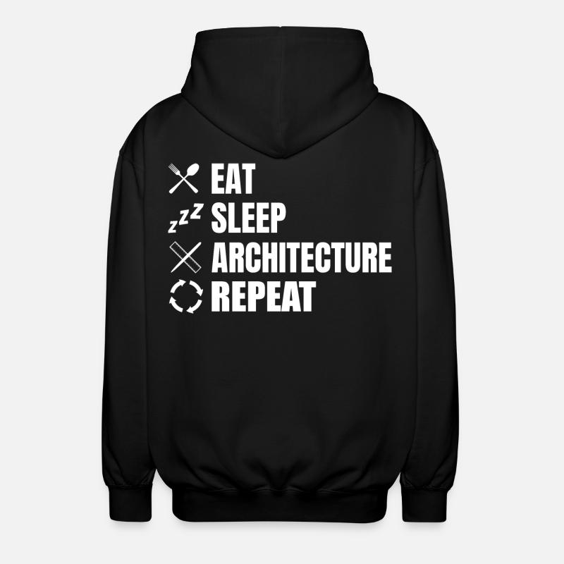 Eat Sleep Architecture Répéter - Veste à capuche unisexe - noir