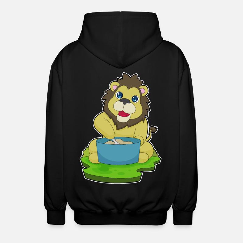 Löwe Kochtopf Löffel - Unisex Kapuzenjacke - Schwarz