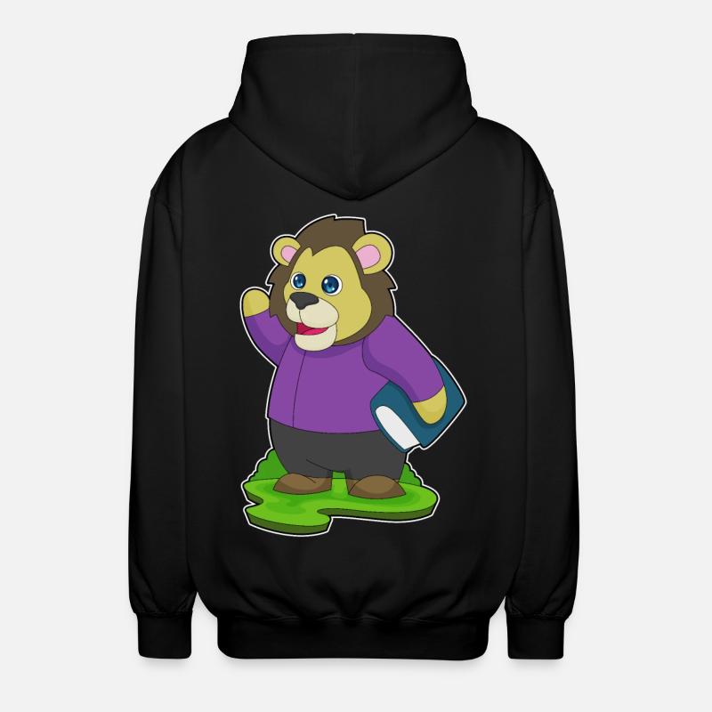 Lion Book - Unisex Hooded Jacket - black