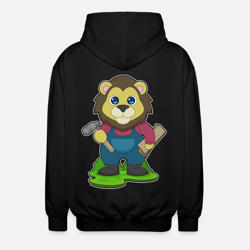 Lion Carpenter Hammer - Unisex Hooded Jacket - black