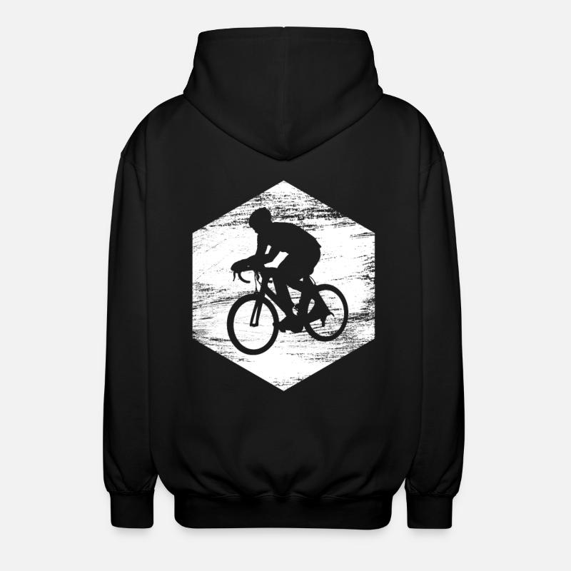 Cyclist Drawing - Unisex Hooded Jacket - black
