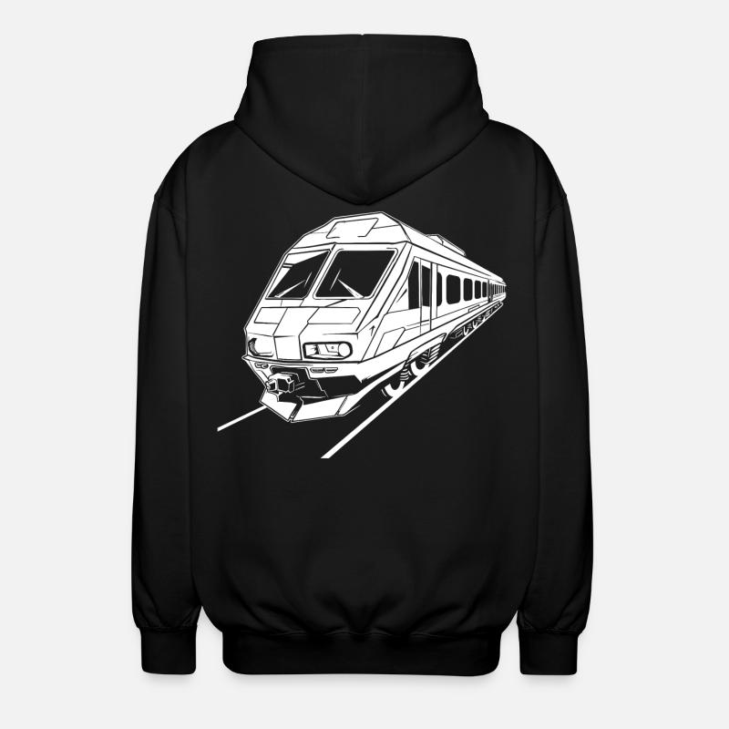 Dessin de train - Veste à capuche unisexe - noir