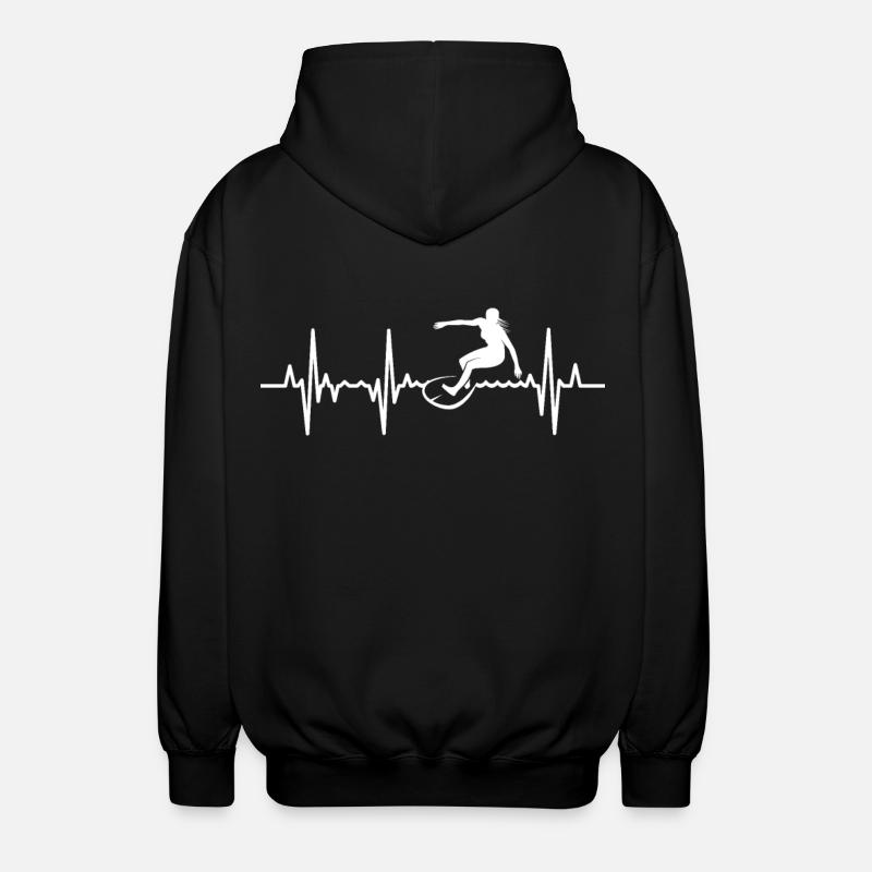 Battement de cœur du surfeur - Veste à capuche unisexe - noir