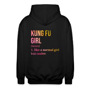 Kung-Fu - Unisex Kapuzenjacke - Schwarz - Hinten - AI Model Male 185 light (185cm)