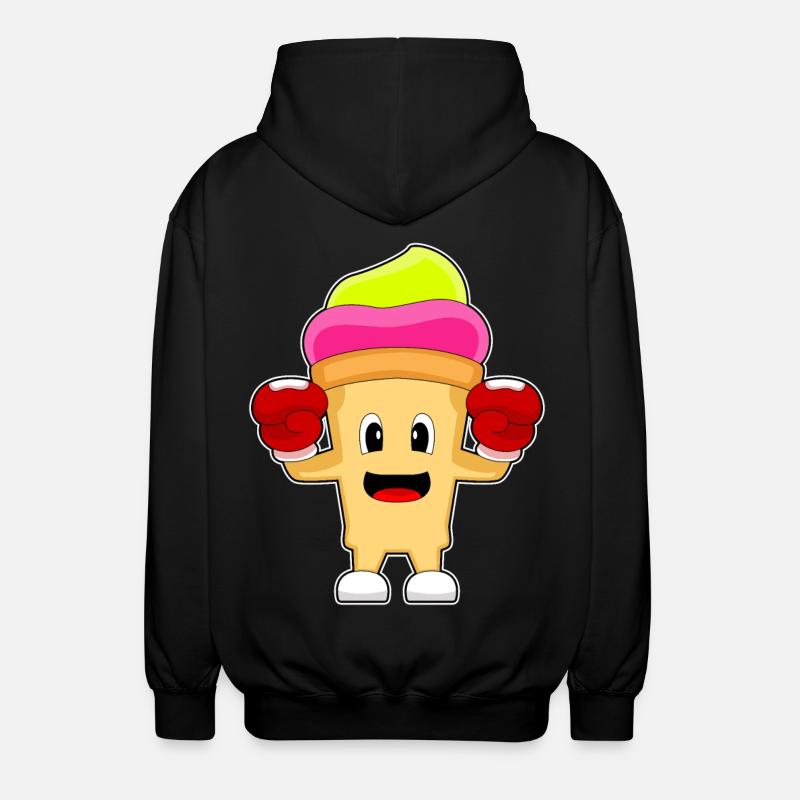 Eiscreme Boxer Boxhandschuhe Boxen - Unisex Kapuzenjacke - Schwarz