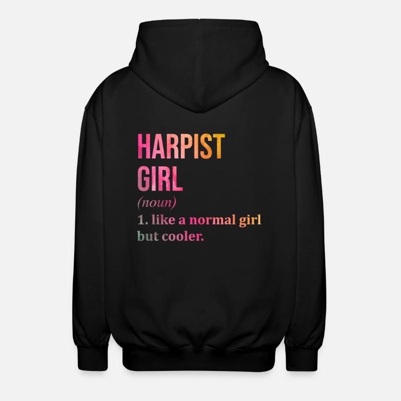 Harfe - Unisex Kapuzenjacke - Schwarz