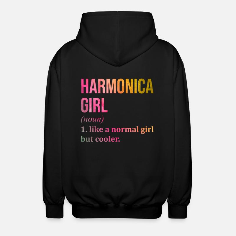 Harmonica - Unisex Hooded Jacket - black