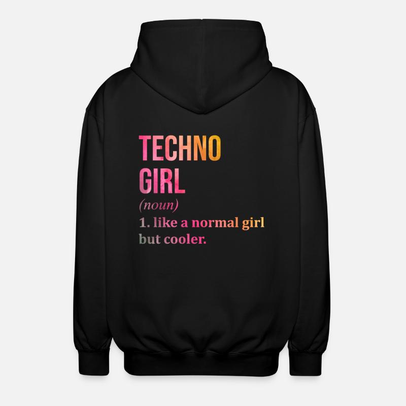 Techno - Unisex Hooded Jacket - black