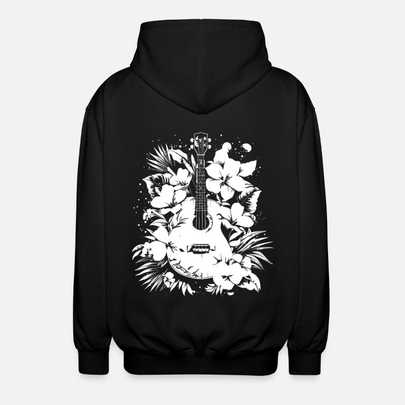 Ukulele Comic - Unisex Hooded Jacket - black