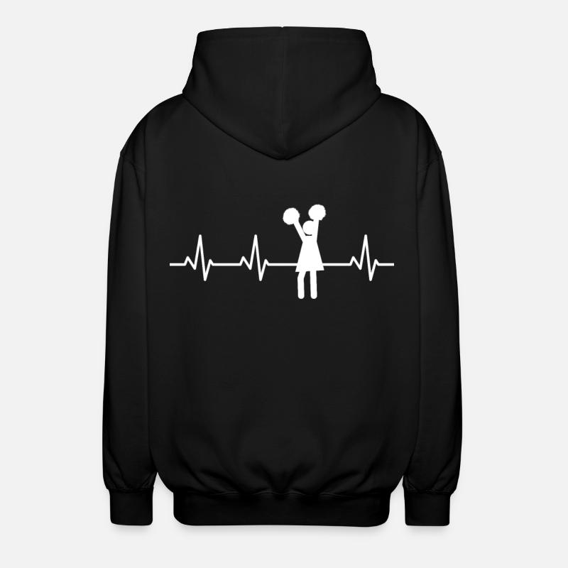 Cheerleader ECG Battement de cœur - Veste à capuche unisexe - noir