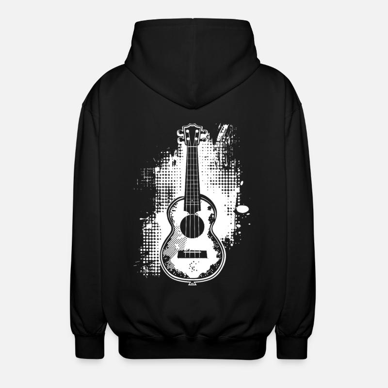 Ukulele Sketch - Unisex Hooded Jacket - black