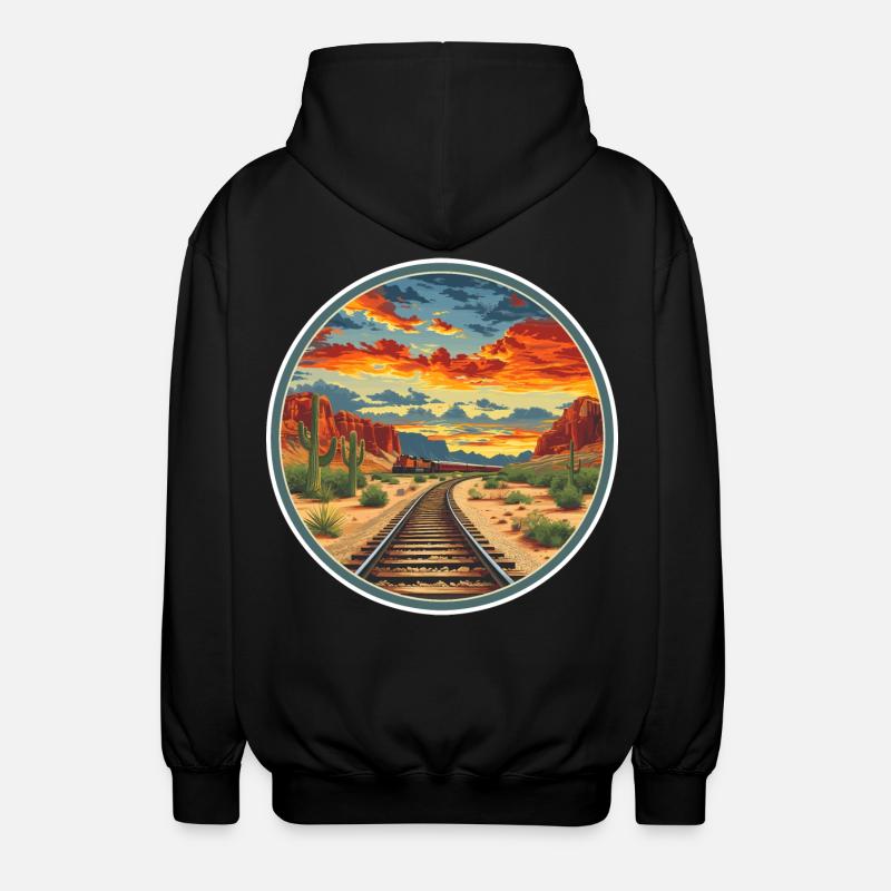 Eisenbahn - Unisex Kapuzenjacke - Schwarz