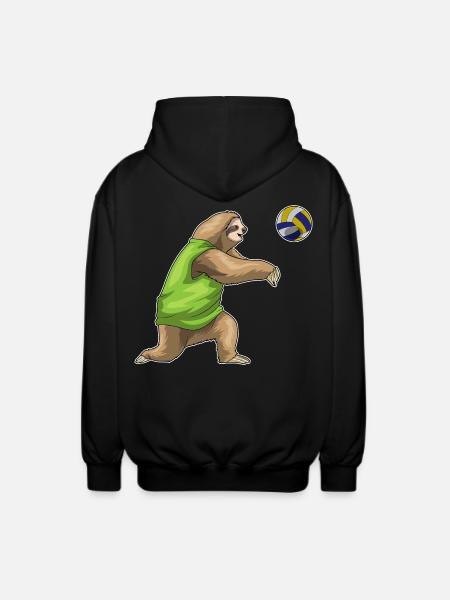 Bradipo Pallavolo Giocatore Pallavolo - Felpa unisex con cappuccio - nero