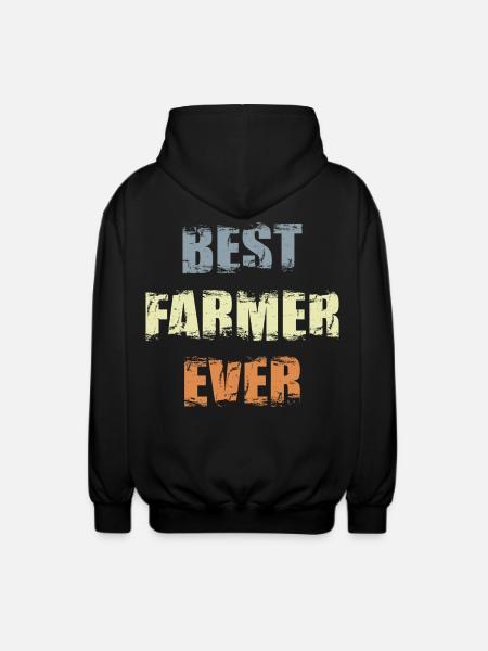Best farmer of all time - Unisex Hooded Jacket - black