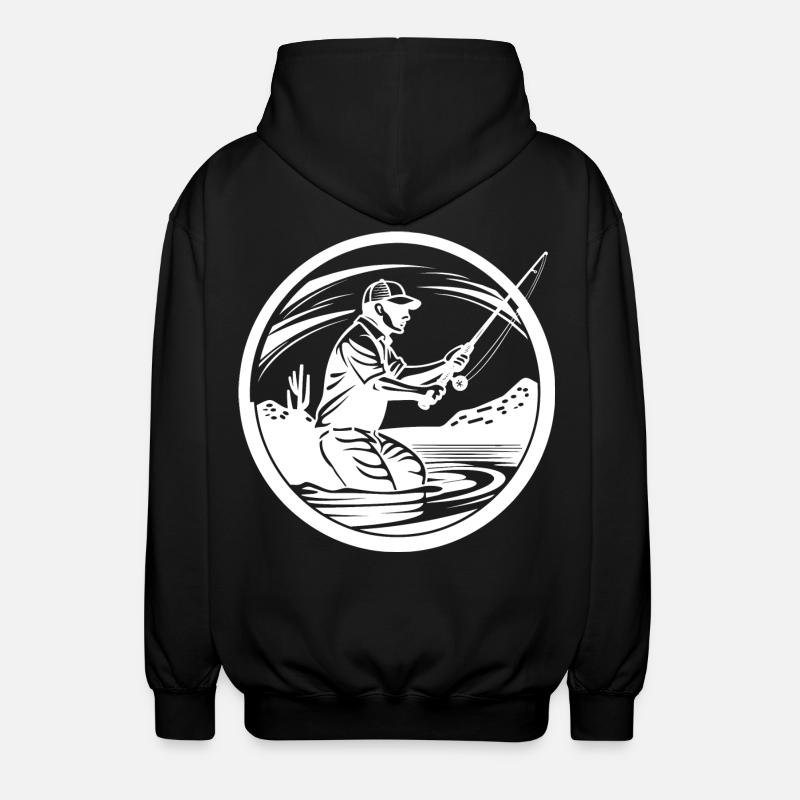Dessin de pêche - Veste à capuche unisexe - noir