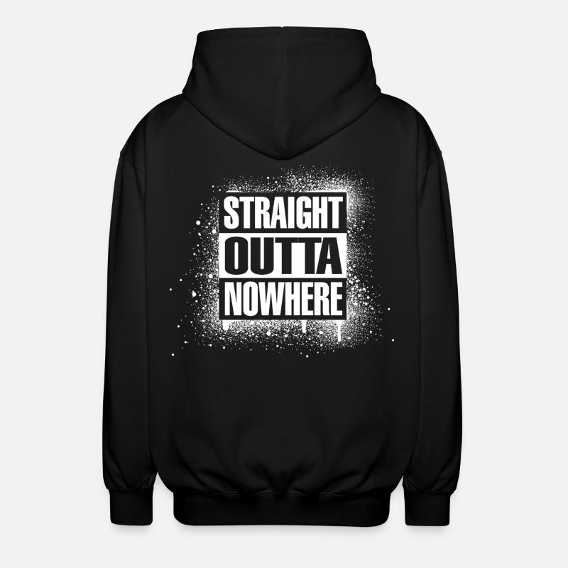 Straight outta nowhere - Unisex Hooded Jacket - black