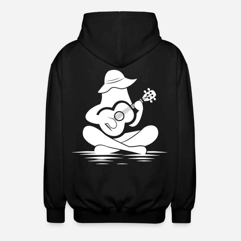 Dessin de ukulélé féminin - Veste à capuche unisexe - noir