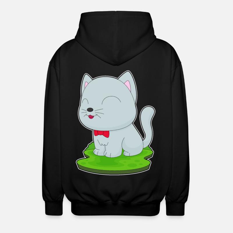 Katze Fliege - Unisex Kapuzenjacke - Schwarz