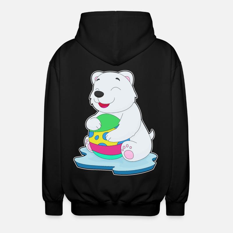 Eisbär Ostern Osterei - Unisex Kapuzenjacke - Schwarz