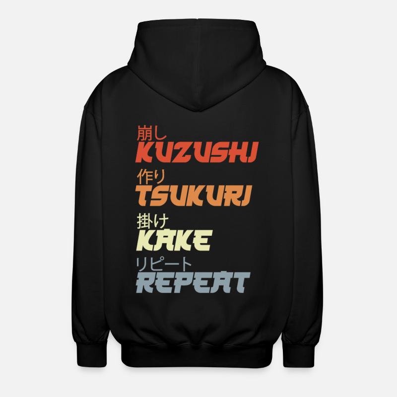 Judo Throwing Techniques - Unisex Hooded Jacket - black