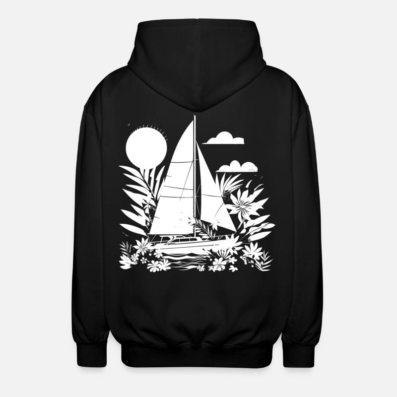 Segeln Comic Look - Unisex Kapuzenjacke - Schwarz