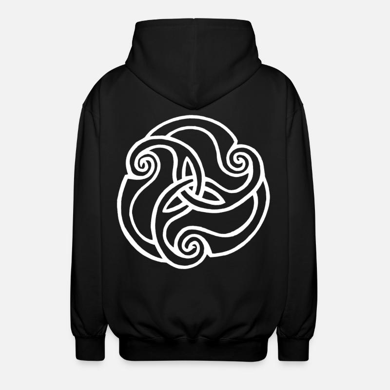 Weiße Blüte mit drei Blütenblättern - Unisex Kapuzenjacke - Schwarz